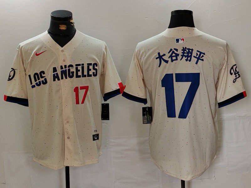 Men Los Angeles Dodgers #17 Ohtani Cream Fashion Nike Game MLB Jersey style 6292->los angeles dodgers->MLB Jersey